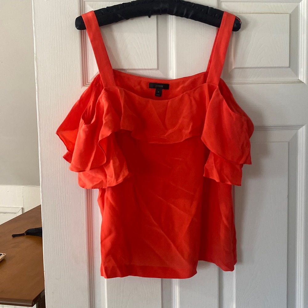 Red off the shoulder blouse